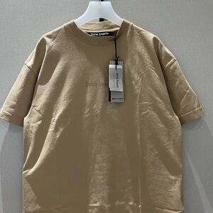 Palm Angles Go Reverse Logo Tee Beige